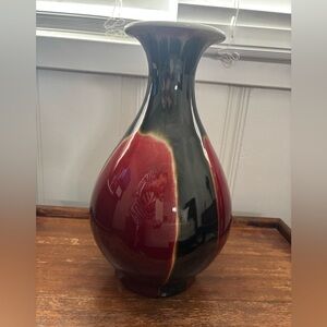 Vintage Red and Black Vase